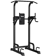 PASYOU Power Tower Pull Up Bar Stand 9 Levels Adjust Workout Dip Station for Home Gym Strength Tr...