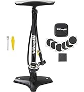 Vibrelli Vibrelli Bike Floor Pump with Gauge - High Pressure 160 PSI - Presta Valve Bike Pump Aut...