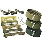 Long Resistance Bands Set of 5 Pull-Up Bands, Rubber Handles, Door Anchor and a Set of 3 Fabric R...