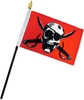 Crimson Pirate 4x6in Stick Flag