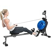 Sunny Health & Fitness Hydro+ Dual Resistance Magnetic Water Rowing Machine