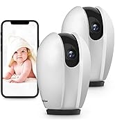 LaView Baby Monitor Camera with Phone App (2 Pack+2 32GB SD Cards), 1080P WiFi Pet Camera Indoor,...