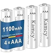 KAMCY Rechargeable AAA Batteries 1100mAh NiMH Triple AAA Batteries, Recharge Universal AAA Rechar...