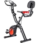 YYFITT 3-In-1 Exercise Bikes for Home | Folding Stationary Bike with Arm Workout Bands - 16 Level...