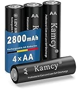 KAMCY Rechargeable AA Batteries, Recharge Universal Double A Battery Pre-Charged, NIMH AA High-Ca...