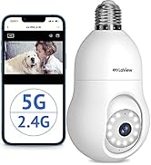 LaView 4MP Bulb Security Camera 5G& 2.4GHz WiFi, 360°2K Security Cameras Wireless Outdoor Indoor ...