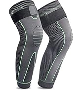 beister 1 Pair Compression Leg Sleeves with Elastic straps for Men & Women, Extra Long Leg Braces...