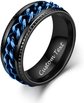 Cuban Link Chain Ring-Blue