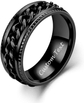 Cuban Link Chain Ring-Black