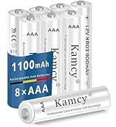 KAMCY Rechargeable AAA Batteries Triple AAA Batteries, 1100mAh High Capacity Long-Lasting 1.2V Ni...