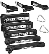 Long Resistance Bands for Working Out Men and Women - Set of 5 Pull-Up Bands, Rubber Handles and ...