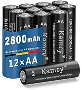 KAMCY AA Rechargeable Batteries, Performance 2800mAh Double A Battery, NiMH 1.2V Batteries AA Siz...