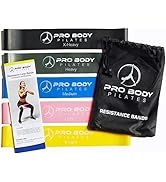 ProBody Pilates Resistance Loop Bands – Premium Set of 5 Exercise Bands to Complement Pilates, Yo...