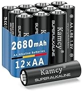 KAMCY Alkaline AA Batteries, 1.5V High-Capacity Double A Batteries 12 Pack, Double A Battery with...