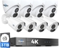 4K 4Dome+4bullet cameras