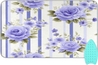 Floral With Blue Roses and Lavender Stripes-2