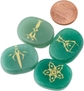 Green Aventurine/Tarot Symbol(set of 4)