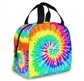 Colorful Tie Dye Portable Insulated Lunch Bag