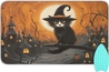 Cat on Broom at Night Witch Halloween