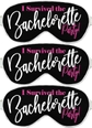 Set of 3 Black With Pink (I Survived the Bachelorette Party)